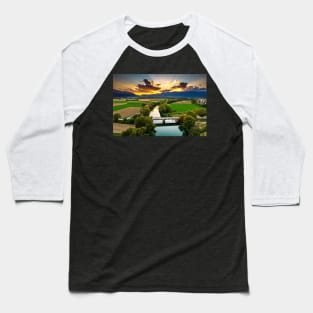 Pineios river sunset Baseball T-Shirt